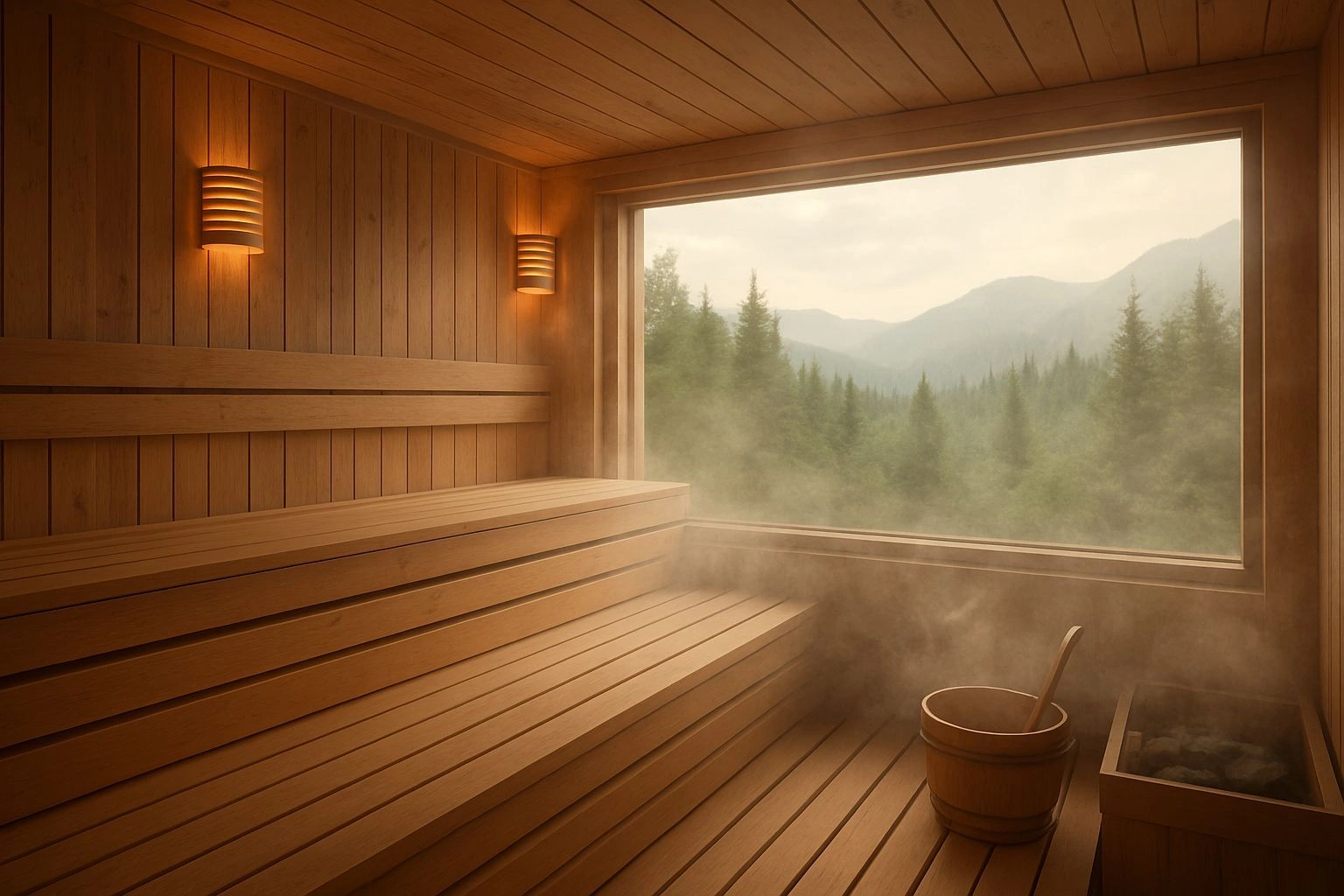 Badstue med panoramautsikt